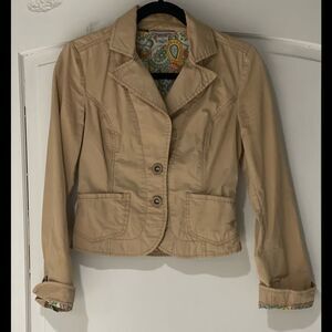 Vintage Guess Jeans Authentic kaki jacket with pockets and embroidered back
